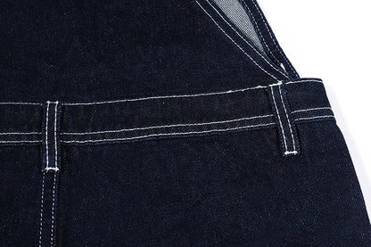 Retro Primary Denim Overalls Jeans For Men Amekaji Suspenders American Homme Original Vintage Style Jeans Street King Limited