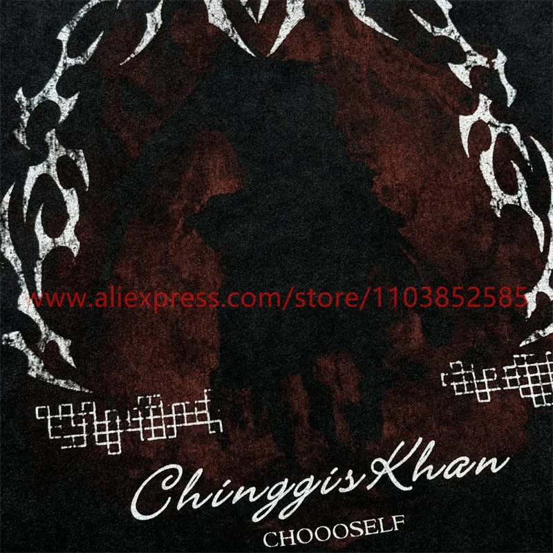 Autumn Vintage Long Sleeve T-shirt Heavy American West Coast Street Graffiti Hip Hop Style High Street Oversize Printed Washed Street King Limited