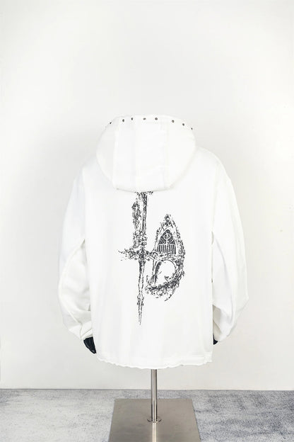 24ss THUG CLUB High-Street Dragon Print Cotton Casual Oversized Streetwear Hip-Pop Hoodies For Men Street King Limited