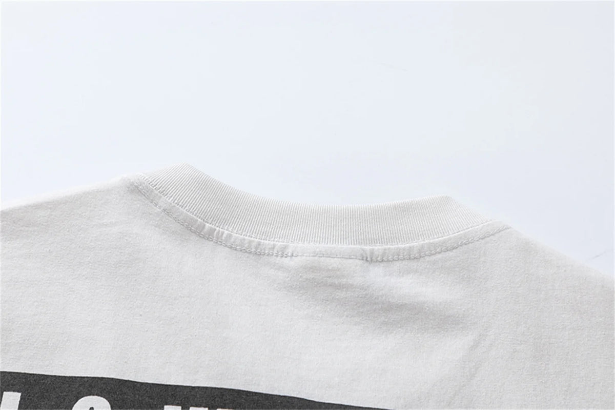 Summer Vintage Retro Letter Print High-Street Loose Casual Cotton T-Shirt Tops Street King Limited