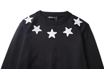 New High 2022 Men Luxury Winter gentleman Embroidered stars Knit Casual Sweaters pullover Asian Size High Street Drake #R77 Street King Limited