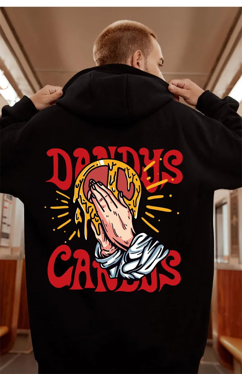 Goth Funny Finger Crossed Graphic Print Men Hoodies Casual Y2K Streetwear Sweatshirts Vintage Hip Hop Fashion Baggy Hoodie Street King Limited