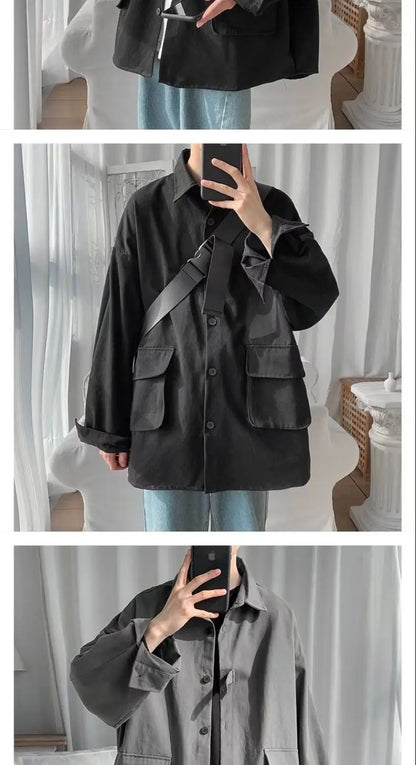 Spring and Autumn Harajuku style jacket men's new loose jacket Korean version of the trendy brand fried street handsome casual Street King Limited