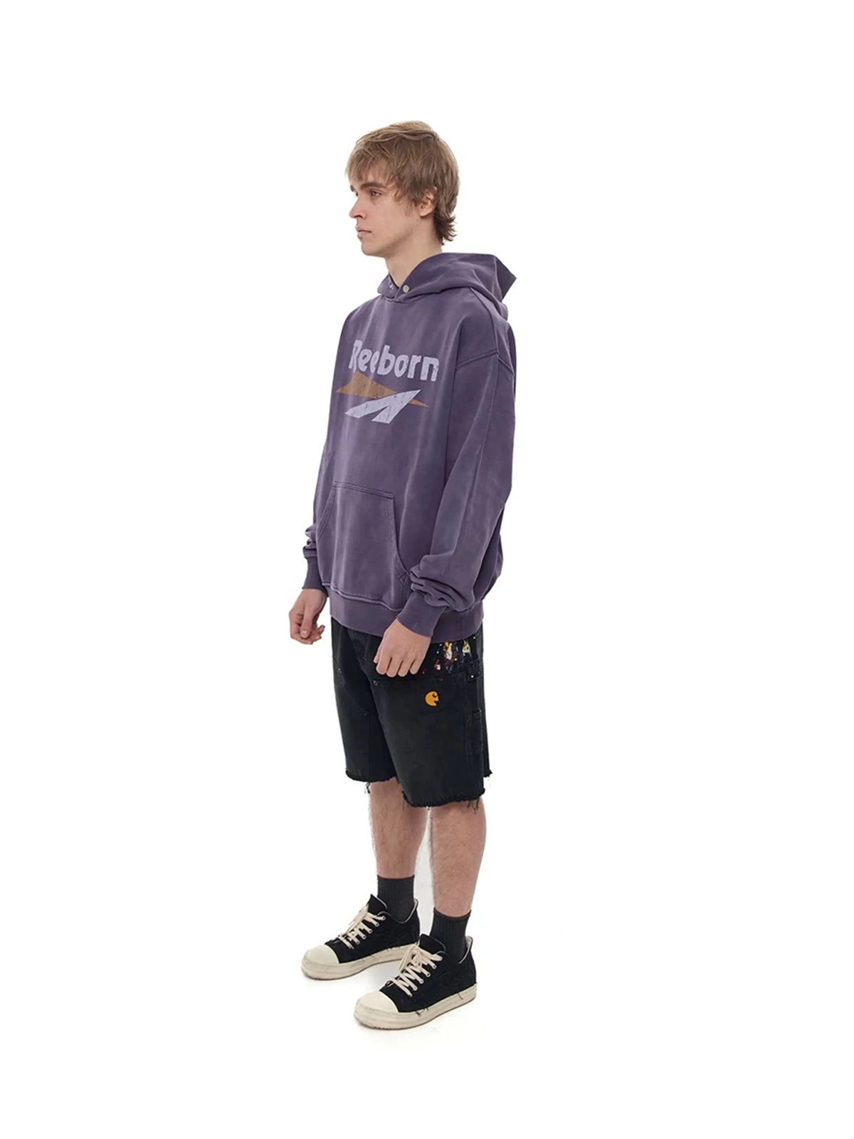 FP Brand Fashion New REEBORN Cracked Slogan Print High-Street Oversized Casual Cotton Hoodie Sweatshirt Street King Limited