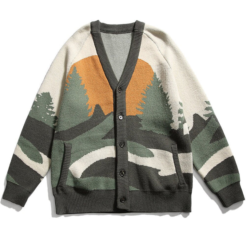 "Forrest Fire" Unisex Men Women Streetwear Graphic Cardigan Daulet Apparel