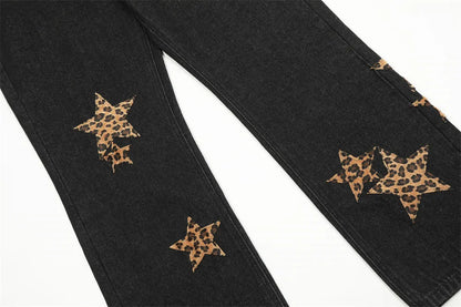 black baggy jeans men star patchwork straight denim pants fashion jeans male streetwear hip hop y2k loose trousers unique jeans style 4898