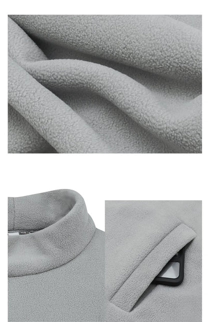 Men Women Winter Fleece Sweatshirt Korean Style Half High Collar Streetwear Oversized Couple Solid Color Autumn Warm Pullovers Street King Limited