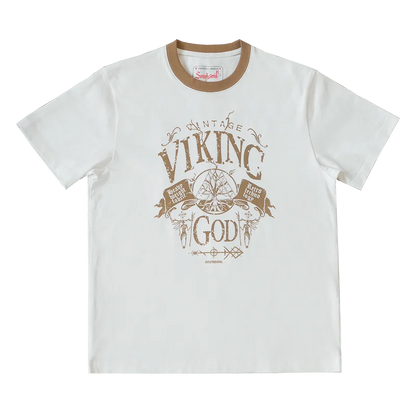 American vintage heavyweight cotton 280g contrasting thread print T-shirt for men with small neckline anti-shrinking Street King Limited