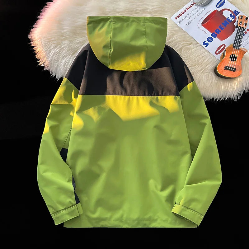 american style clash color waterproof jacket for men new outdoor climbing windbreaker casual punching jackets male coats unique default style 5151