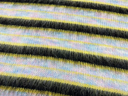 Korean Fashion Striped Patchwork Mohair Knitted Sweaters Retro Mens Oversized Knitwears Y2k Harajuku Female Round Neck Sweaters Street King Limited