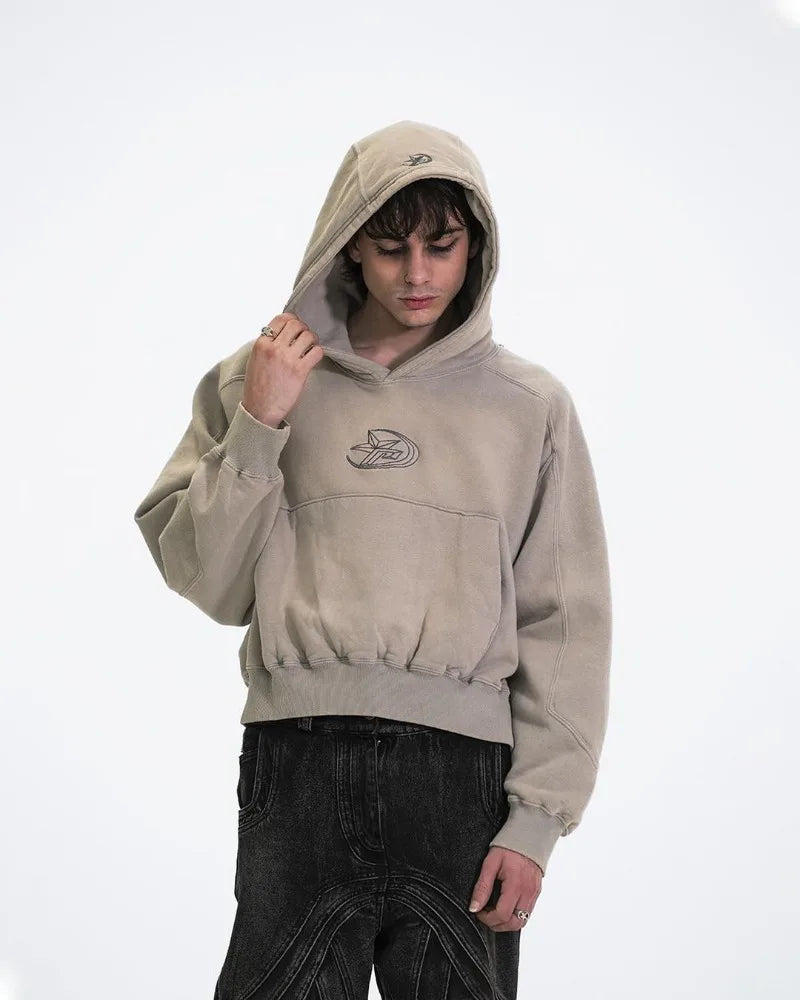 American High Street Trendy Brand Retro Pattern Letter Print Oversized Hoodie Men Y2k Goth Hip Hop Loose Zipper Sweatshirt Women Street King Limited