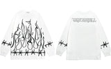 "White Flame" Unisex Men Women Streetwear Graphic Sweater Daulet Apparel