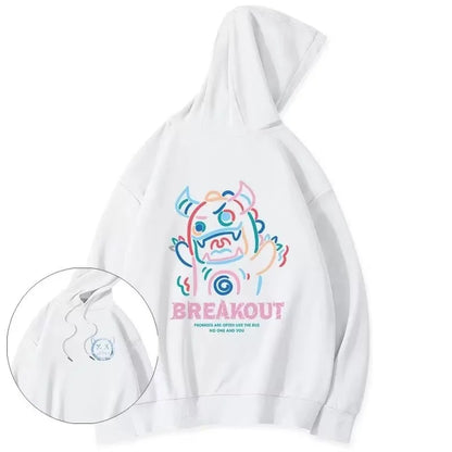 Breakout Cattle Harajuku Prints Mens Pullover Hoodies Casual Loose Sweatshirts Male Fashion Autumn y2k Hoodie Hip Hop Tops Street King Limited