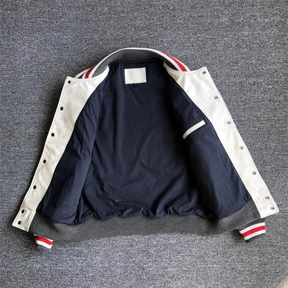Leather Jacket Men Motorcycle Luxury Designer Embroidery Short Biker Baseball Jackets Y2k Streetwear Winter Bomber Coat White Street King Limited
