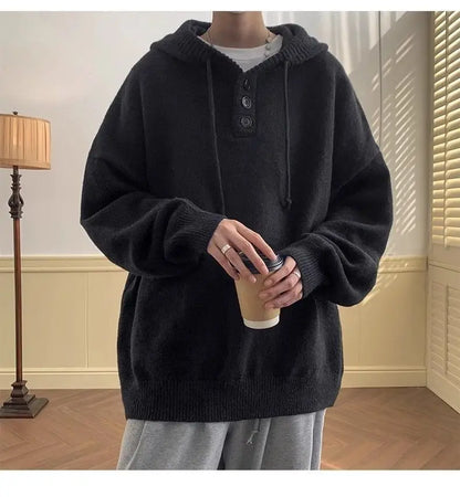 American style trend personalized trend lazy style for men and women hooded sweater loose and casual knit top for couples y2k Street King Limited
