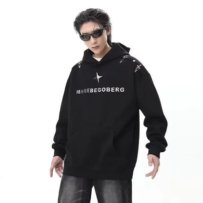 mens autumn hoodie set oversized high street hooded pullover hip hop straight leg jeans 2 piece 2023 street couple fashion suit unique jeans style 4112