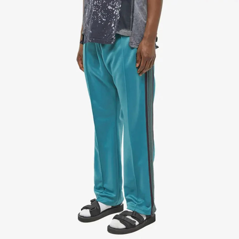 new lake green pants men woman trend loose casual pattern embroidery side edge weaving stripe joggers sweatpants unique joggers style 5198