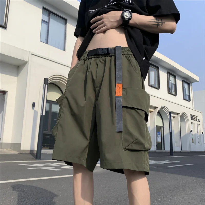 american functional cargo shorts for men 2024 summer multi pockets baggy gym short pants y2k streetwear bermuda shorts hombre military streetwear pants