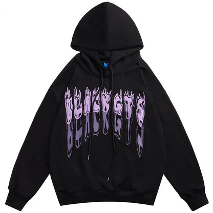 Hoodie Sweatshirt Streetwear Hip Hop Graphic Letter Print Punk Gothic Men Women 2022  New Harajuku Fashion Casual Loose Pullover Street King Limited