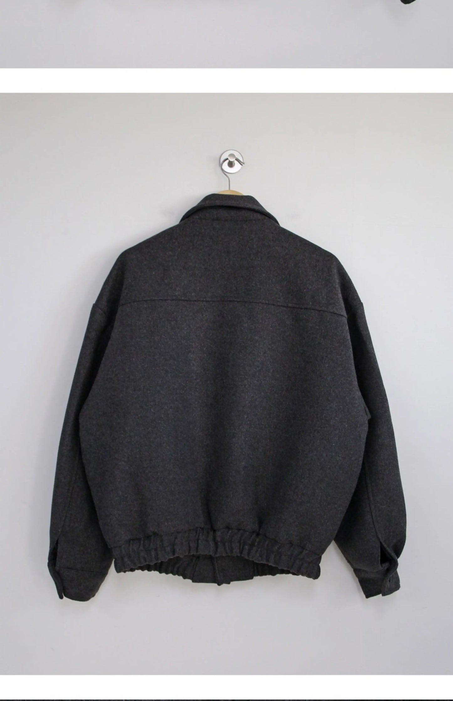 2024 loose casual mens solid color jacket fashion daily commuting windproof short woolen coat thickened warm unique shorts style 327