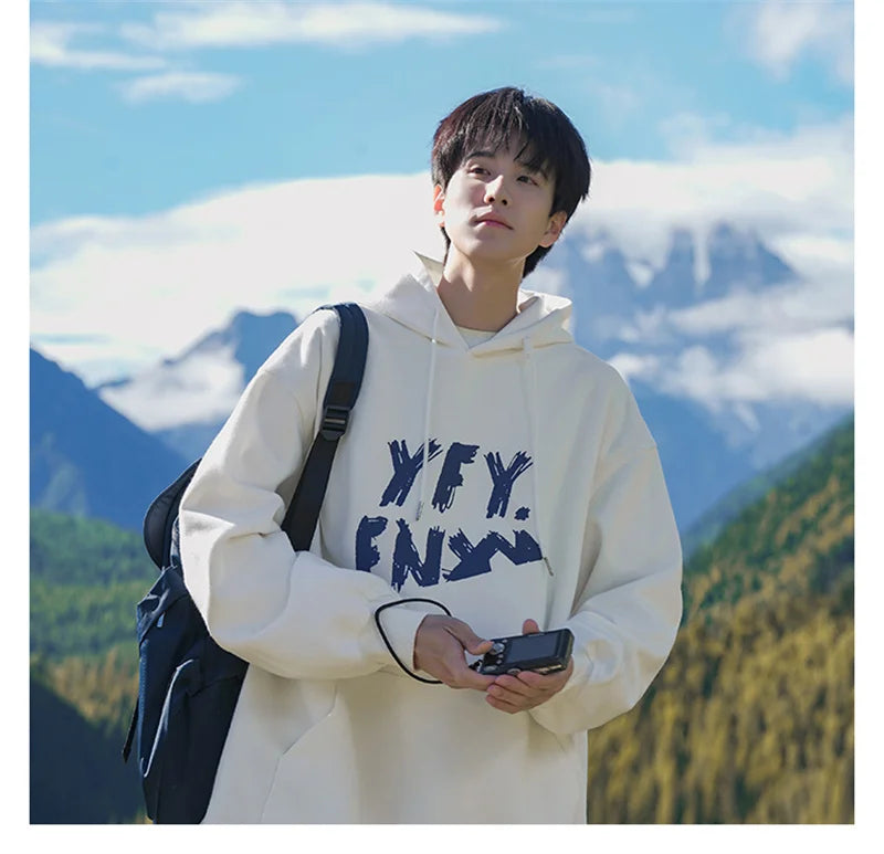New Goth Oversized Pullover Hoodies For Men Letter Print Hooded Sweatshirts Hip Hop Aesthetic Harajuku Y2K Streetwear Hoodie Street King Limited