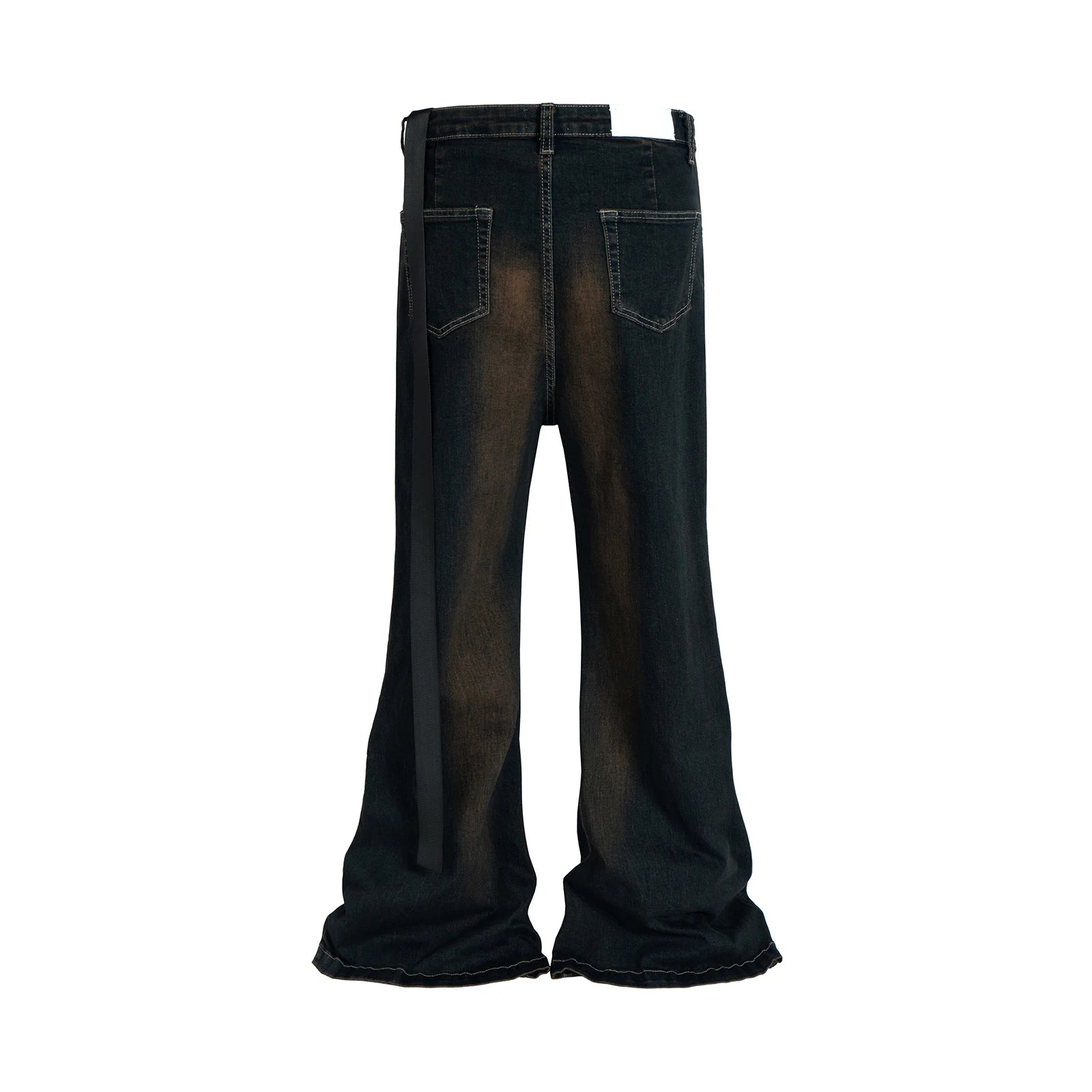 RO Ribbons Contrast Color Washed Micro Flared Jeans for Men Straight Casual Baggy Denim Trousers Ropa Hombre Loose Cargo Pants Street King Limited