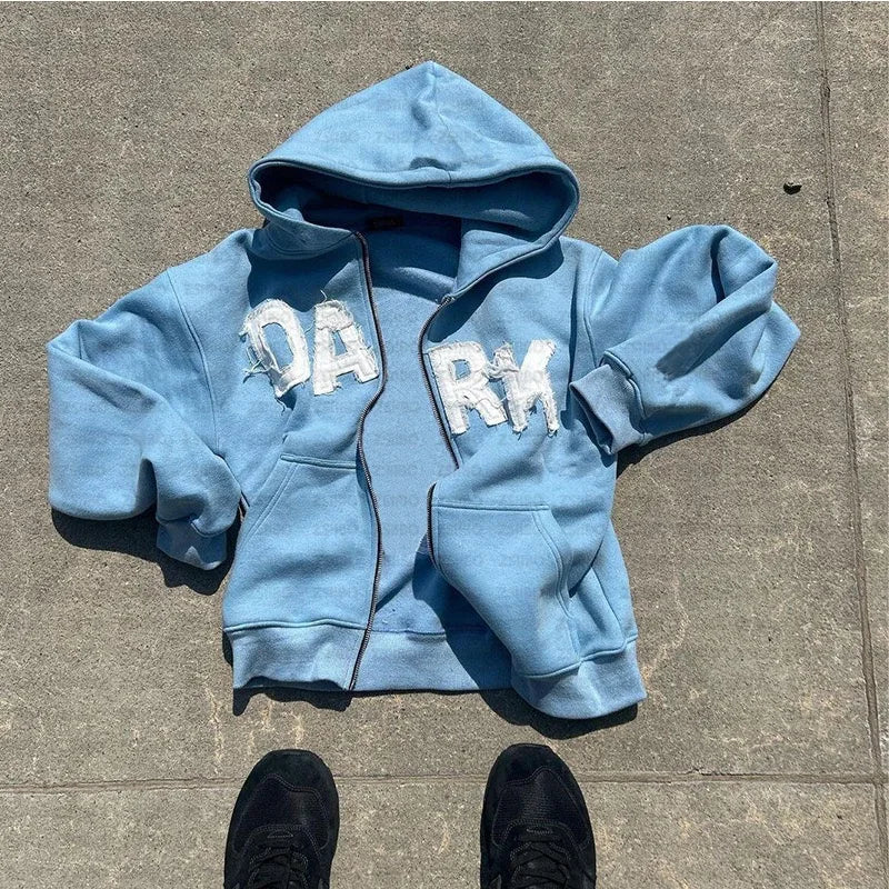 Y2K Hoodie Sweatshirt Hip Hop Retro Patch Embroidery Oversized Hoodie Sweatshirt Men Women Gothic Pullover 2000s Hoodie Clothes Street King Limited
