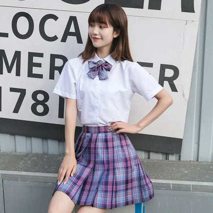 Jk Uniforms Gyaru School Uniform for Girl Student Pleated Skirt Uniform Set Women Short Sleeve Bow Tie Seifuku Japanese Style Street King Limited