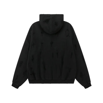 New 2023 Luxury Men UNDERMYCAR Wash Old Holes Gentleman Hoodies Hoody Hooded Sweatshirts Velvet Thicken Hip Size 1 2 3 4 #608 Street King Limited