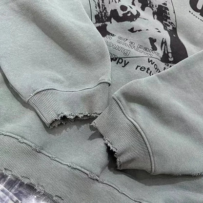 24AW printed fleece hoodie Street King Limited