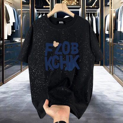 Mens T-Shirt Shining Starry Sky Casual Interesting Printed T-Shirt Autumn Street Trend Campus Short Sleeve Top Men'S Clothing Street King Limited