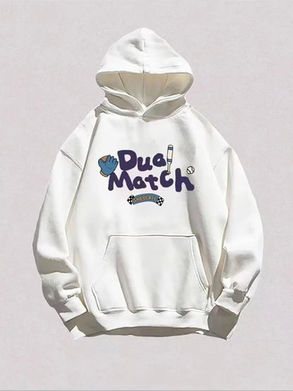 New Letter Cartoon Graphic Printed Hooded Sweatshirts For Men Autumn Fleece Y2K Streetwear Hoodies Retro Harajuku Pullover Hoody Street King Limited
