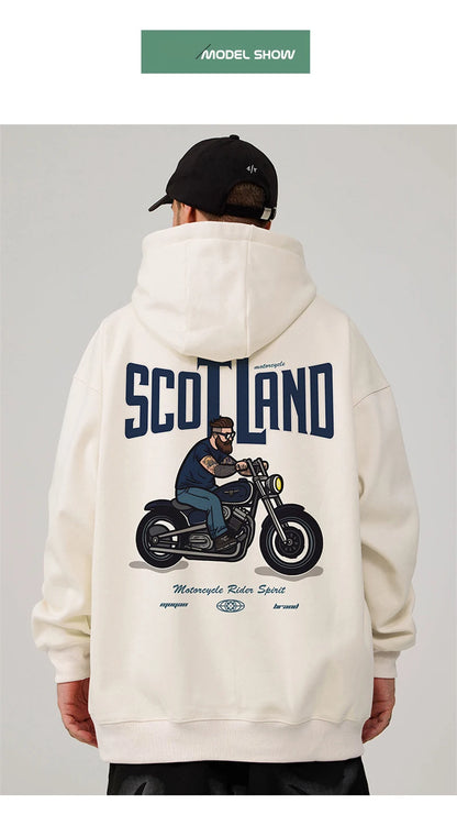 Autumn Motorcycle Men's Printed Hoodies Hip Hop Fashion Streetwear Baggy Sweatshirts Hombre Vintage Pullover Fleece Y2K Hoodie Street King Limited
