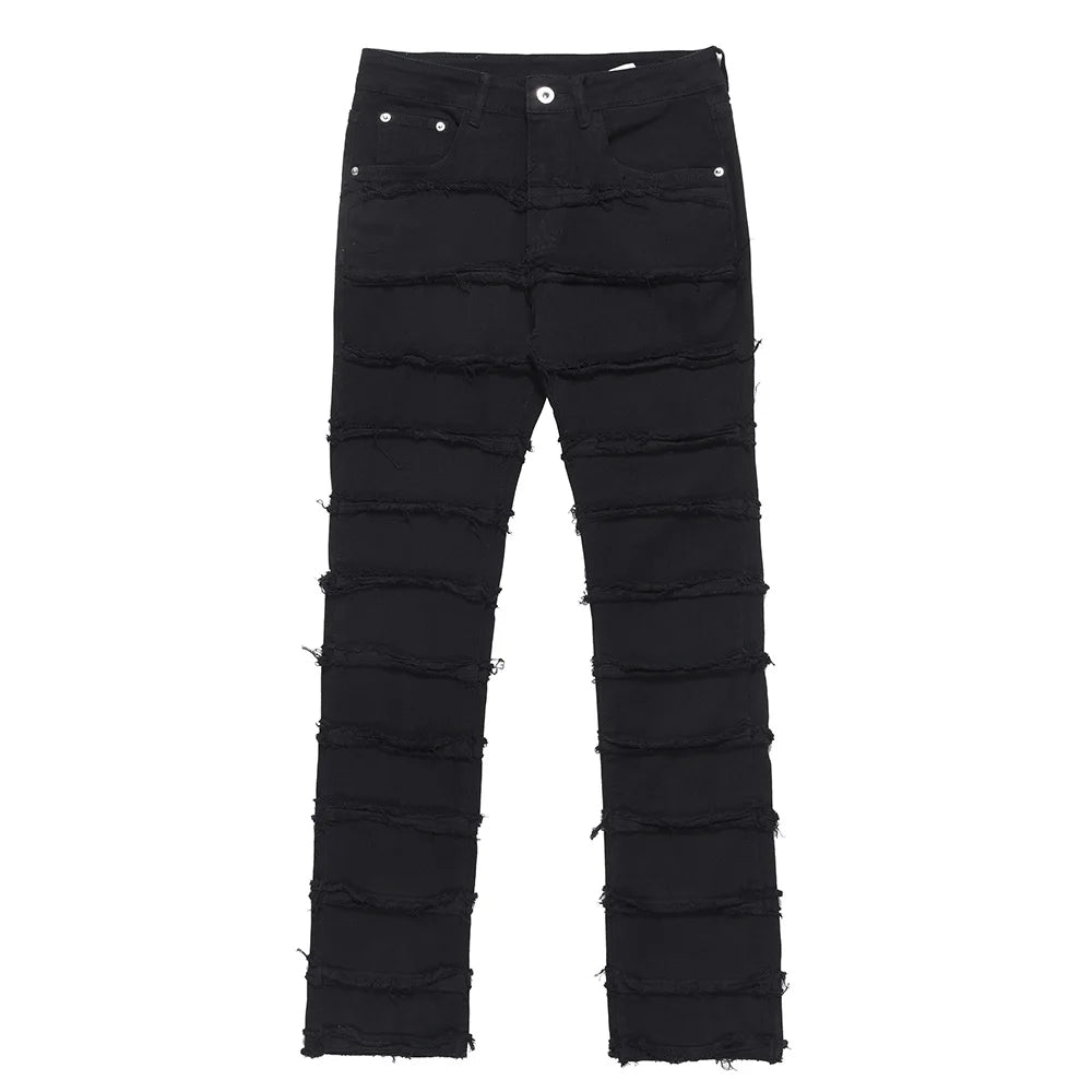 skinny punk jeans men distressed tassels denim pants streetwear harajuku hip hop jeans trousers hip hop y2k retro pant unique jeans style 2844