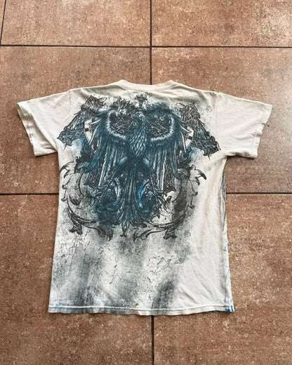 Harajuku Y2k Affliction T shirt New Hip Hop Round Neck Oversized T shirt Men Women Short Sleeved Goth Clothing Tops Streetwear Street King Limited