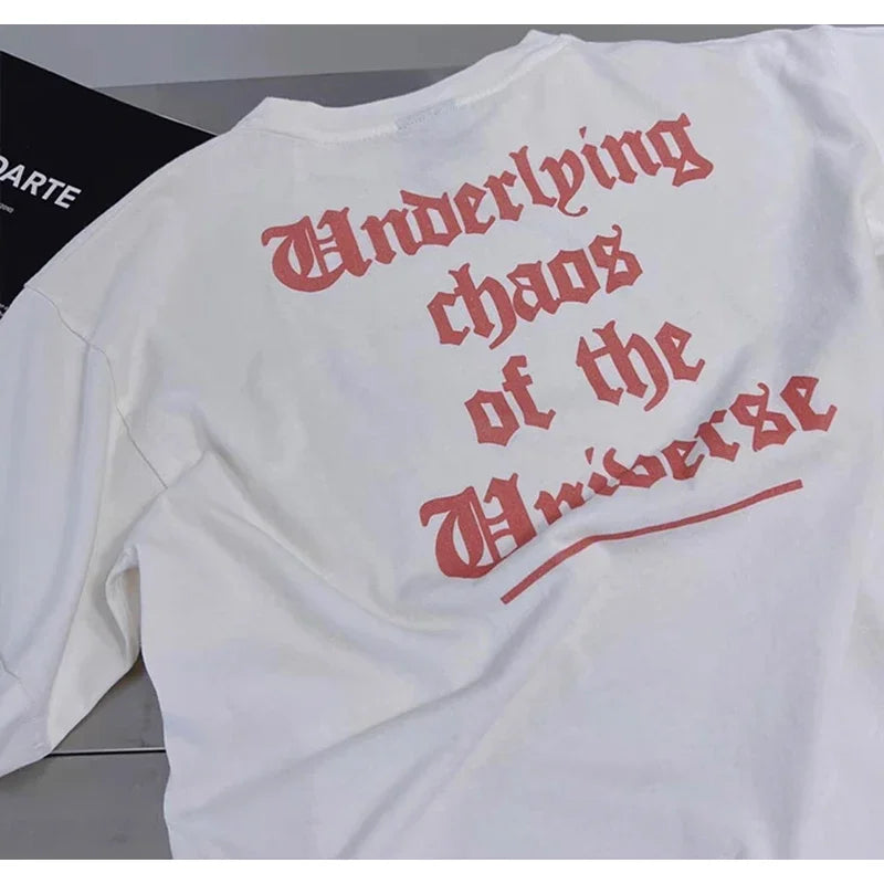 Spring Summer Cotton Vintage Short Sleeve Saint Top Tee Men Woman Casual Fashion T-shirts Street King Limited