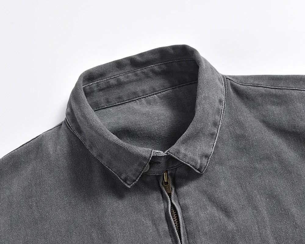 high street solid stand washed autumn jacket for men and women windbreaker baggy casual outwear coat oversized loose clothes 1 minimalist street pants