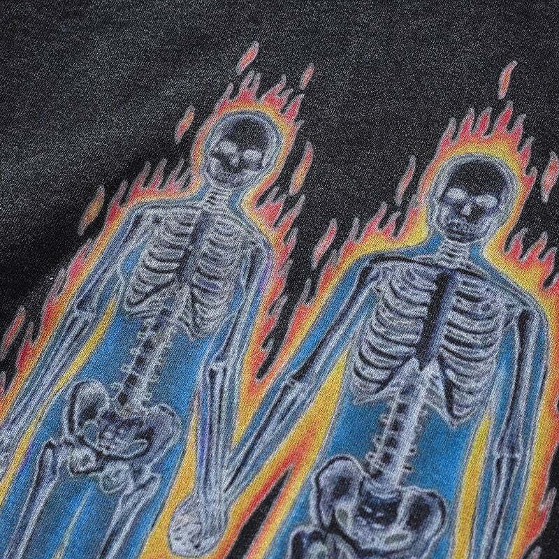 "Retro Flame" Unisex Men Women Streetwear Graphic Hoodie Daulet Apparel