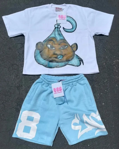 Harajuku cartoon big head pattern graphic t shirts oversized t shirt casual goth y2k tops streetwear 2000s vintage men clothing Street King Limited