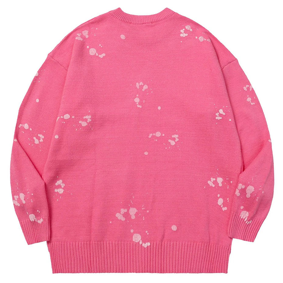 2023 Men Fashion Knitted Sweater Letter Printed Harajuku Oversized Hip Hop Sweaters Fall Winter Loose Jumper Pullovers Street King Limited