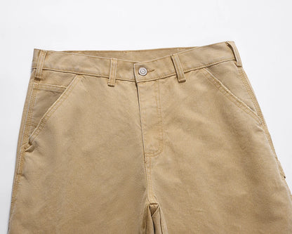 y2k sashes pockets solid color cleanfit cargo shorts mens summer wide leg streetwear baggy knee length pants oversized unique cargo style 233