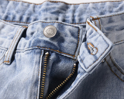 high street vibe style patchwork frayed jeans pants for men retro washed hole ripped casual loose denim trousers oversized unique jeans style 2372
