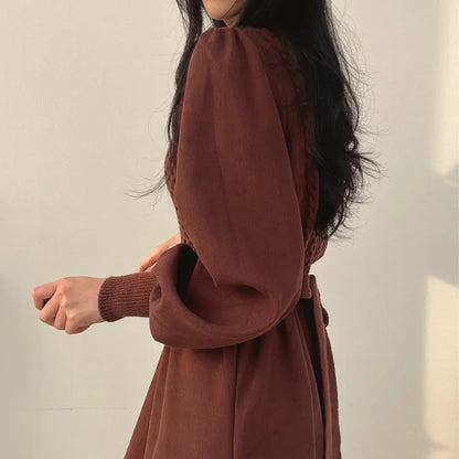 Winter Dress Long Elegant Splicing Stripes Y2k Knitted Dress Women Koean Fashion Long Sleeve Dresses Female Club Party Vestidos Street King Limited