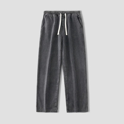 autumn korean fashion drawstring y2k jeans homme classic baggy straight wide leg pants 2025 new hip hop streetwear casual jean denim street jeans
