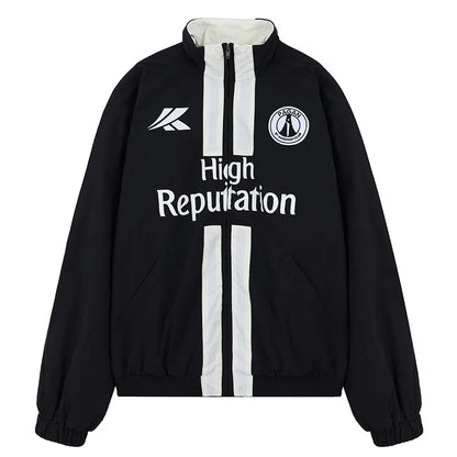 zipper jacket stand collar urban fashion pants