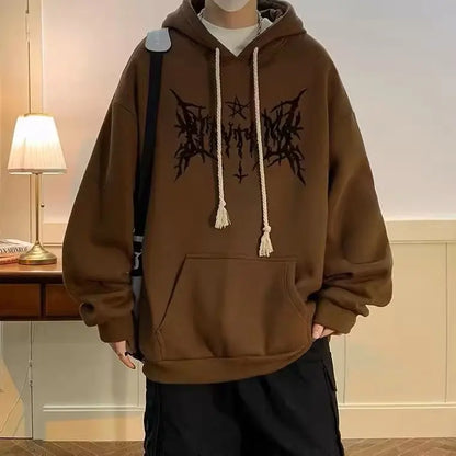 American Goth Printed Men's Pullover Hoodies Hip Hop Fashion Oversized Sweatshirts Casual Fleece Y2K Vintage Streetwear Hoodie Street King Limited