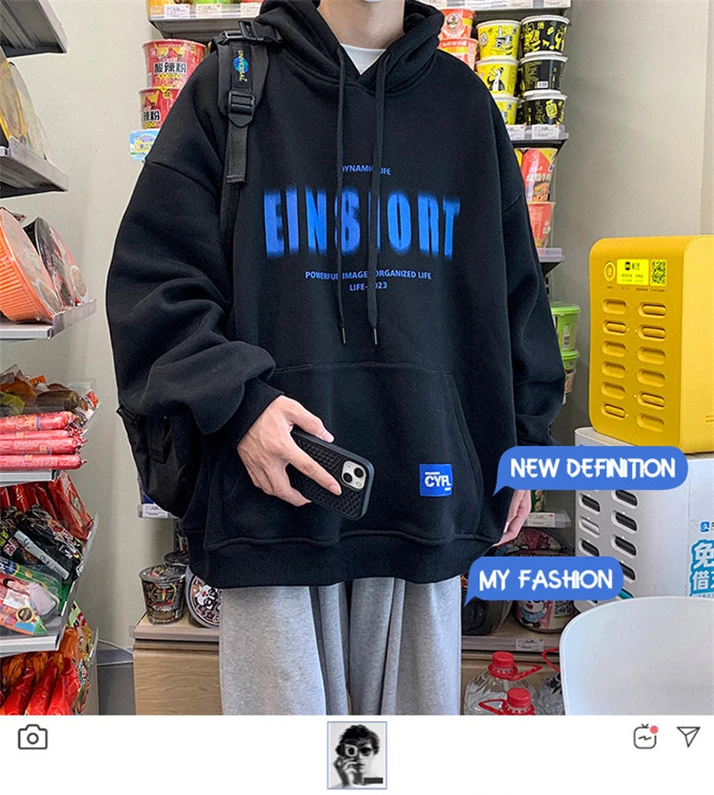 Spring Retro Letter Printed Hoodies Hombre 2024 New Personality Loose Streetwear Pullover Sweatshirts Y2K Fleece Hoodie Clothes Street King Limited