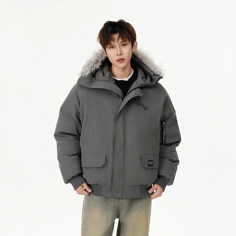 men winter streetwear loose casual fashion cotton padded hooded parkas bomber jacket women oversize thicken coat outerwear clean everyday pants
