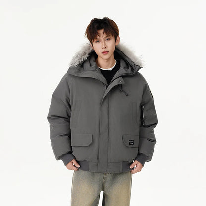 men winter streetwear loose casual fashion cotton padded hooded parkas bomber jacket women oversize thicken coat outerwear clean everyday pants