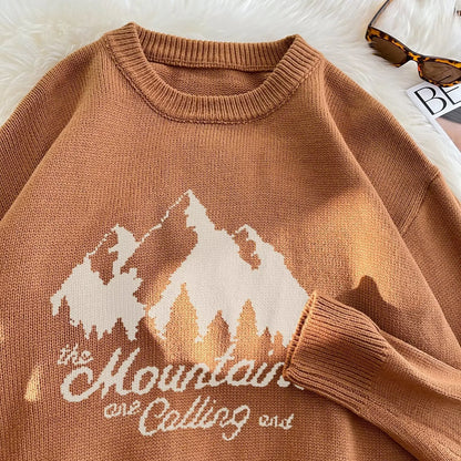 New High Street Graphic Print Knitted Sweater For Men Hip Hop Letter Pullovers Femme 2025 Autumn Casual Y2K Vintage Knitwears Street King Limited
